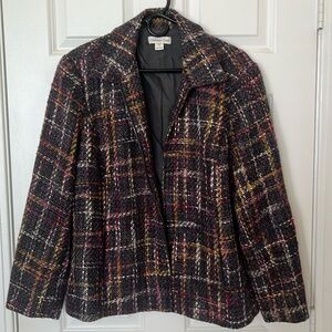 Coldwater Creek Boucle/tweed Jacket, Purple/Multicolor, Women 1X
